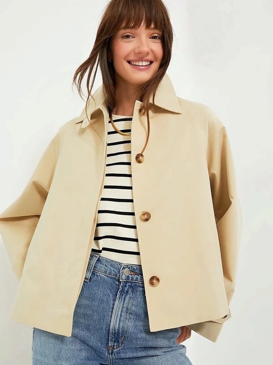 Tuckernuck Jackets & Blazers - NWOT Tuckernuck Khaki Drew Short Trench Coat Utility Jacket Medium